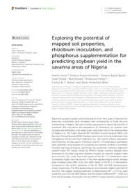 Exploring the potential of mapped soil properties, rhizobium inoculation, and phosphorus supplementation for predicting soybean yield in the savanna areas of Nigeria Exploring the potential of mapped soil properties, rhizobium inoculation, and phosphorus supplementation for predicting soybean yield in the savanna areas of Nigeria