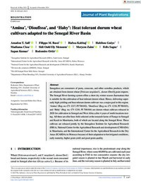 ‘Amina’, ‘Dioufissa’, and ‘Haby’: Heat tolerant durum wheatcultivars adapted to the Senegal River Basin