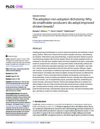 The adoption non-adoption dichotomy: Why do smallholder producers dis-adopt improved chicken breeds? The adoption non-adoption dichotomy: Why do smallholder producers dis-adopt improved chicken breeds?