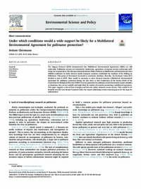 Under which conditions would a wide support be likely for a Multilateral Environmental Agreement for pollinator protection?