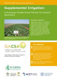 Supplemental Irrigation: A promising Climate-Smart Practice for Dryland Agriculture