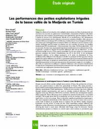 Performance of small irrigated farms in Tunisia's Lower Medjerda Valley