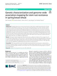 Genetic characterization and genome-wide association mapping for stem rust resistance in spring bread wheat Genetic characterization and genome-wide association mapping for stem rust resistance in spring bread wheat