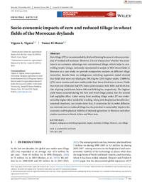 Socio-economic impacts of zero and reduced tillage in wheat fields of the Moroccan drylands Socio-economic impacts of zero and reduced tillage in wheat fields of the Moroccan drylands