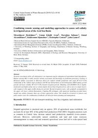 Combining remote sensing and modeling approaches to assess soil salinity in irrigated areas of the Aral Sea Basin Combining remote sensing and modeling approaches to assess soil salinity in irrigated areas of the Aral Sea Basin