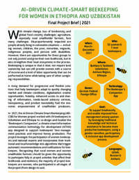 AI-Driven Climate Smart Beekeeping for Women | 2021 Project Report Brief AI-Driven Climate Smart Beekeeping for Women | 2021 Project Report Brief