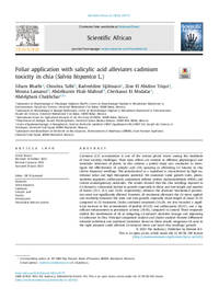 Foliar application with salicylic acid alleviates cadmium toxicity in chia (Salvia hispanica L.) Foliar application with salicylic acid alleviates cadmium toxicity in chia (Salvia hispanica L.)