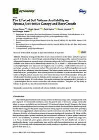 The Effect of Soil Volume Availability on Opuntia ficus-indica Canopy and Root Growth The Effect of Soil Volume Availability on Opuntia ficus-indica Canopy and Root Growth