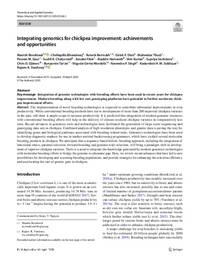 Integrating genomics for chickpea improvement: achievements and opportunities Integrating genomics for chickpea improvement: achievements and opportunities