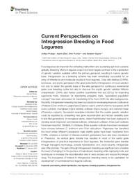 Current Perspectives on Introgression Breeding in Food Legumes Current Perspectives on Introgression Breeding in Food Legumes