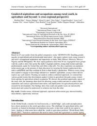 Gendered aspirations and occupations among rural youth, in agriculture and beyond: A cross-regional perspective 