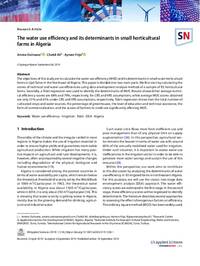 The water use efficiency and its determinants in small horticultural farms in Algeria