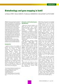 Biotechnology and gene mapping in lentil Biotechnology and gene mapping in lentil