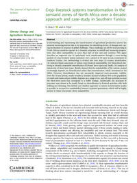 Crop–livestock systems transformation in the semiarid zones of North Africa over a decade: approach and case-study in Southern Tunisia Crop–livestock systems transformation in the semiarid zones of North Africa over a decade: approach and case-study in Southern Tunisia