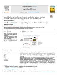 Intensification options in cereal-legume production systems generate trade-offs between sustainability pillars for farm households in northern Morocco Intensification options in cereal-legume production systems generate trade-offs between sustainability pillars for farm households in northern Morocco