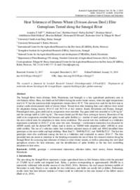 Heat Tolerance of Durum Wheat (Tritcum durum Desf.) Elite Germplasm Tested along the Senegal River Heat Tolerance of Durum Wheat (Tritcum durum Desf.) Elite Germplasm Tested along the Senegal River