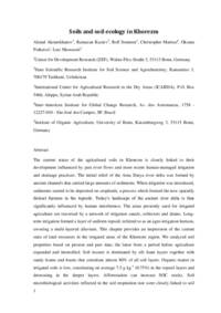 Soils and Soil Ecology in Khorezm Soils and Soil Ecology in Khorezm