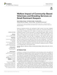 Welfare Impact of Community-Based Veterinary and Breeding Services on Small Ruminant Keepers Welfare Impact of Community-Based Veterinary and Breeding Services on Small Ruminant Keepers