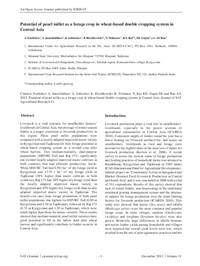 Potential of pearl millet as a forage crop in wheat-based double cropping system in Central Asia Potential of pearl millet as a forage crop in wheat-based double cropping system in Central Asia