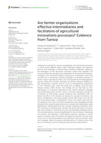 Are farmer organizations effective intermediaries and facilitators of agricultural innovations processes? Evidence from Tunisia Are farmer organizations effective intermediaries and facilitators of agricultural innovations processes? Evidence from Tunisia
