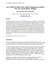 Survivability of lambs under village management condition: The case around Jimma, Ethiopia Survivability of lambs under village management condition: The case around Jimma, Ethiopia