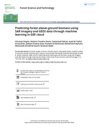 Predicting forest above-ground biomass using SAR imagery and GEDI data through machine learning in GEE cloud Predicting forest above-ground biomass using SAR imagery and GEDI data through machine learning in GEE cloud