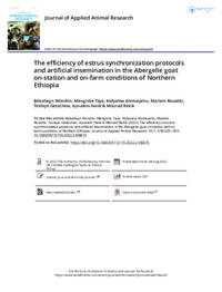 The efficiency of estrus synchronization protocols and artificial insemination in the Abergelle goat on-station and on-farm conditions of Northern Ethiopia The efficiency of estrus synchronization protocols and artificial insemination in the Abergelle goat on-station and on-farm conditions of Northern Ethiopia