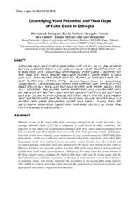 Quantifying Yield Potential and Yield Gaps of Faba Bean in Ethiopia Quantifying Yield Potential and Yield Gaps of Faba Bean in Ethiopia