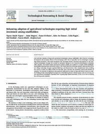 Enhancing adoption of agricultural technologies requiring high initial investment among smallholders Enhancing adoption of agricultural technologies requiring high initial investment among smallholders