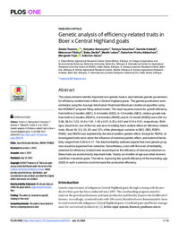 Genetic analysis of efficiency-related traits in Boer x Central Highland goats