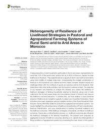 Heterogeneity of Resilience of Livelihood Strategies in Pastoral and Agropastoral Farming Systems of Rural Semi-arid to Arid Areas in Morocco Heterogeneity of Resilience of Livelihood Strategies in Pastoral and Agropastoral Farming Systems of Rural Semi-arid to Arid Areas in Morocco