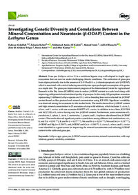 Investigating Genetic Diversity and Correlations Between Mineral Concentration and Neurotoxin (β-ODAP) Content in the Lathyrus Genus Investigating Genetic Diversity and Correlations Between Mineral Concentration and Neurotoxin (β-ODAP) Content in the Lathyrus Genus