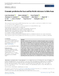 Genomic prediction for heat and herbicide tolerance in faba bean