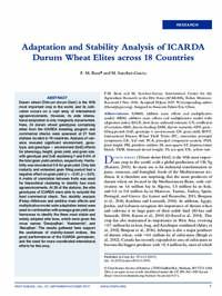 Adaptation and Stability Analysis of ICARDA Durum Wheat Elites across 18 Countries Adaptation and Stability Analysis of ICARDA Durum Wheat Elites across 18 Countries