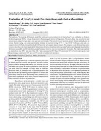 Evaluation of CropSyst model for clusterbean under hot arid condition Evaluation of CropSyst model for clusterbean under hot arid condition