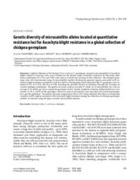 Genetic diversity of microsatellite alleles located at quantitative resistance loci for Ascochyta blight resistance in a global collection of chickpea germplasm