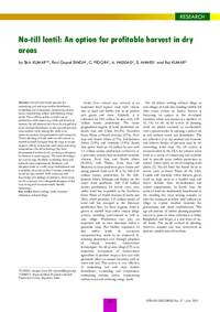 No-till lentil: An option for profitable harvest in dry areas No-till lentil: An option for profitable harvest in dry areas