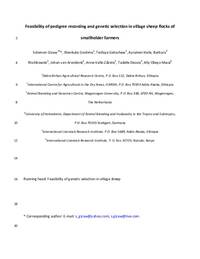 Feasibility of pedigree recording and genetic selection in village sheep flocks of smallholder farmers Feasibility of pedigree recording and genetic selection in village sheep flocks of smallholder farmers