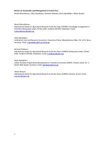 Barriers to Sustainable Land Management in Central Asia Barriers to Sustainable Land Management in Central Asia