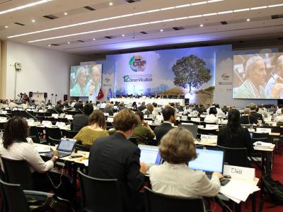 A session in progress at the UNCCD COP12 in Turkey.