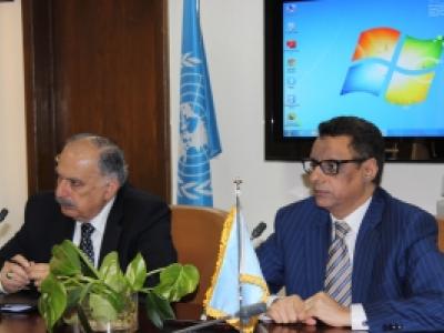 The agreement was signed by Dr. Mahmoud Solh, ICARDA’s Director General (left), and Mr. Abdessalem Ould Ahmed, FAO Assistant Director General and Regional Representative for NENA (right). 