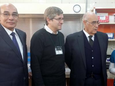 Dr. El-Beltagy (far left) visited ICARDA's biotechnology laboratory in Cairo