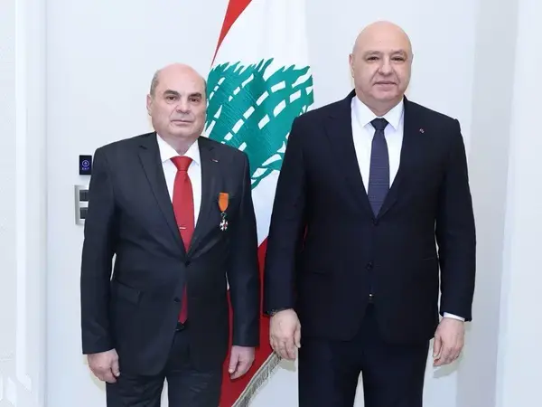 From left to Right: Dr. Michel Antoine Afram, Chairman of the Board and Director General of the Lebanese Agricultural Research Institute (LARI), and ICARDA Board Member; The President of Lebanon, H.E. Joseph Aoun. 