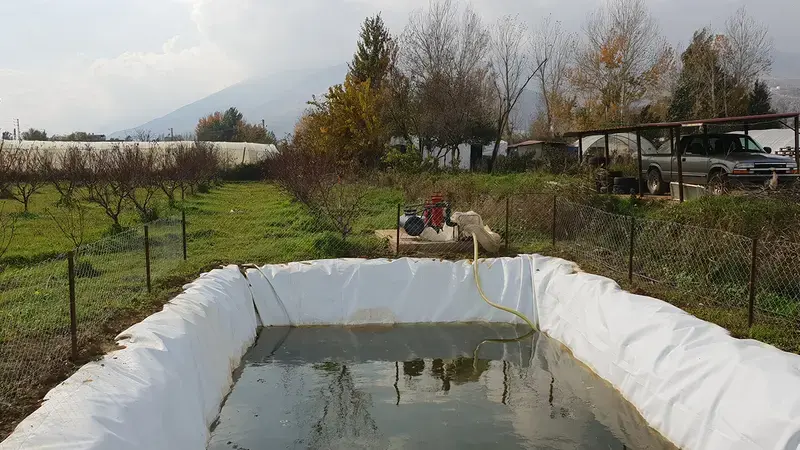 Water reservoir for drip-irrigated orchards in Qabb Elias Water reservoir for drip-irrigated orchards in Qabb Elias