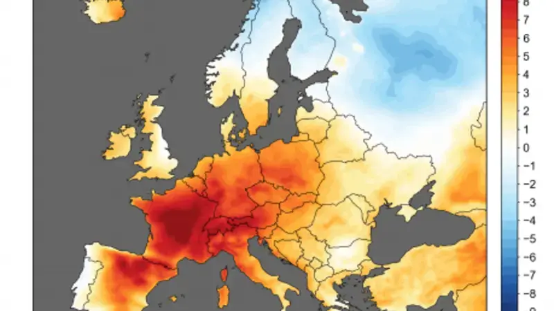 European temperature of the land on June 26, 2019 European temperature of the land on June 26, 2019
