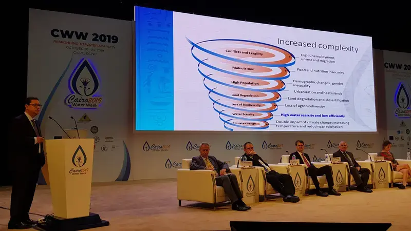 The Director General presenting solutions at the Cairo Water Week ICARDA's Director General presenting solutions at the Cairo Water Week