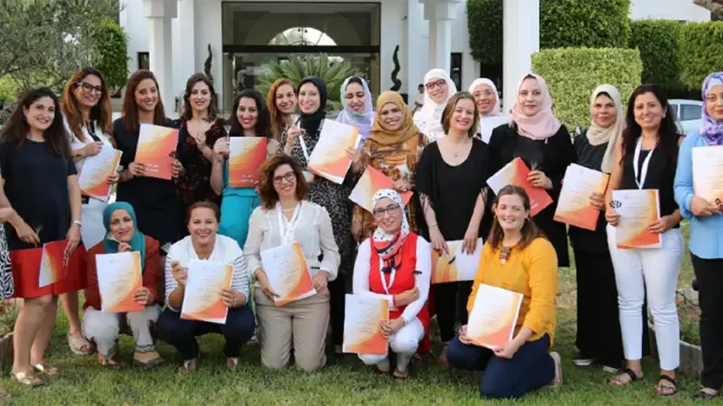 The first cohort of Fellows in the Arab Women Leaders in Agriculture fellowship program. The first cohort of Fellows in the Arab Women Leaders in Agriculture fellowship program.