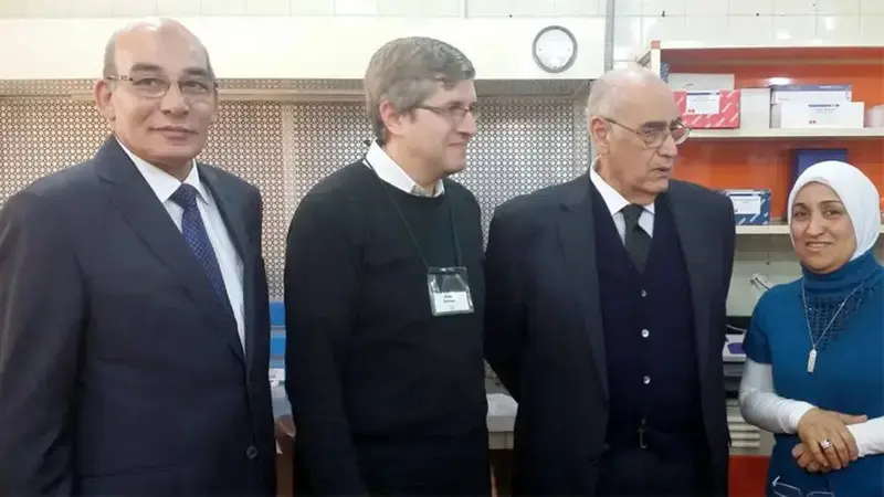 Dr. El-Beltagy (second from right) during a visit to ICARDA's office in Egypt Dr. El-Beltagy (second from right) during a visit to ICARDA's office in Egypt