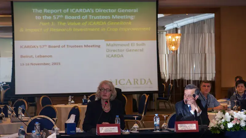 Dr. Camilla Toulmin opening the Board of Trustees meeting. Dr. Camilla Toulmin opening the Board of Trustees meeting.