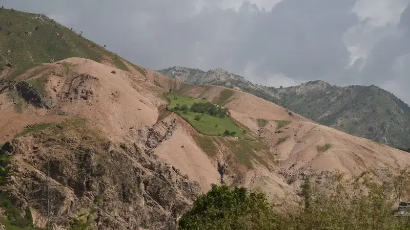 A protected plot on a degraded hillside in the Vazrob Valley, Tajikistan A protected plot on a degraded hillside in the Vazrob Valley, Tajikistan